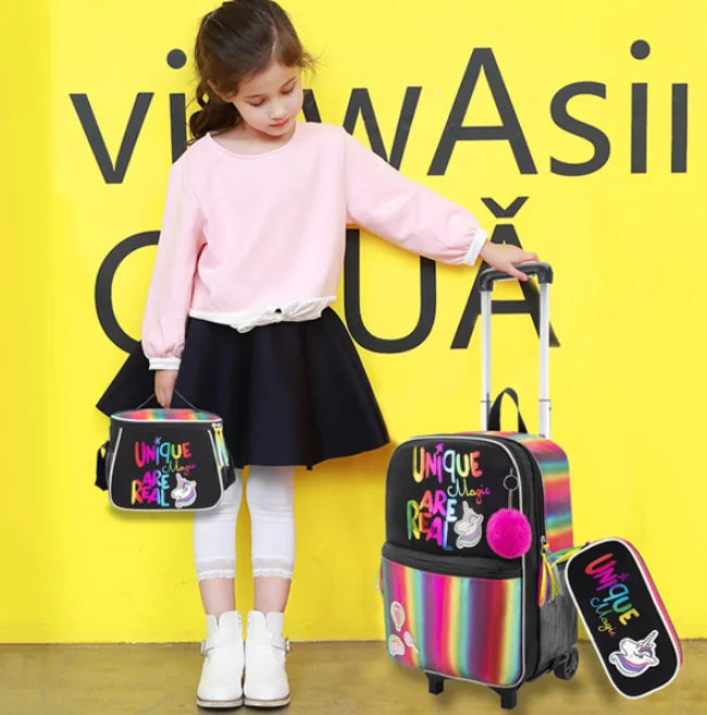 Cartable à Roulette 25L Polyester Imperméable Set