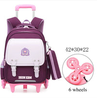 Cartable à Roulette Garçon 43cm PU Imperméable Roulettes