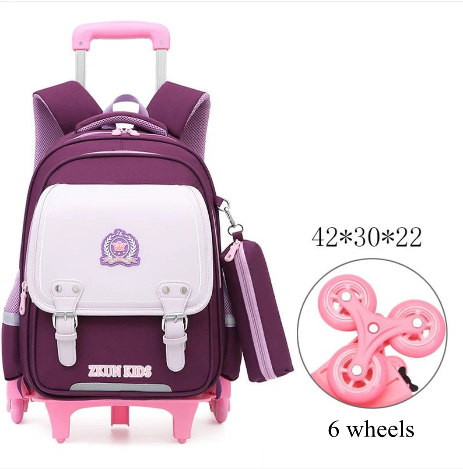 Cartable à Roulette Garçon 43cm PU Imperméable Roulettes