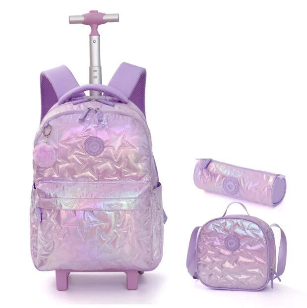 Cartable à Roulette Primaire 52cm Set 3 Pièces Lunch Bag