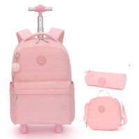 Cartable à Roulette Fille 18 Pouces Set 3 Pièces