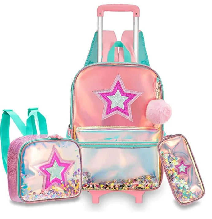 Cartable à Roulette 25L Polyester Imperméable Set