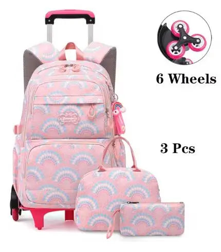 Cartable à Roulette Grand 52cm Set 3 Pièces Waterproof