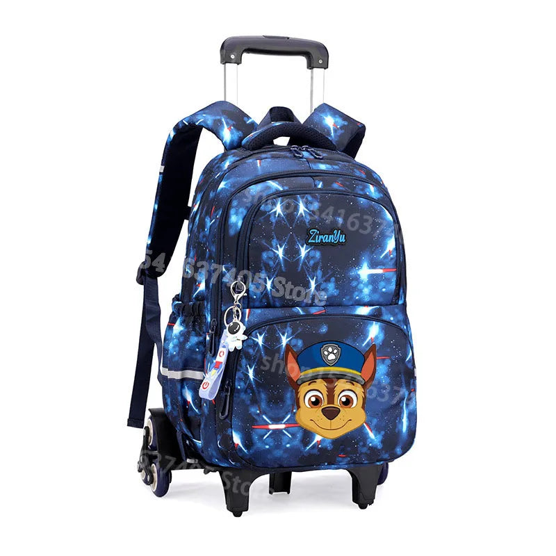 Cartable à Roulette Chiots Sauveteurs 6 Roues Fond Étoilé