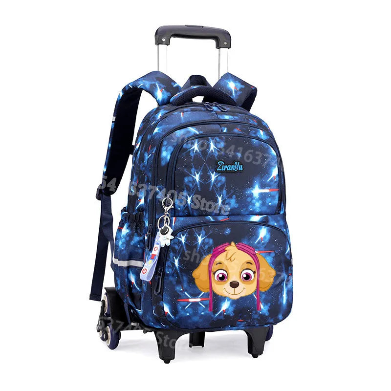 Cartable à Roulette Chiots Sauveteurs 6 Roues Fond Étoilé