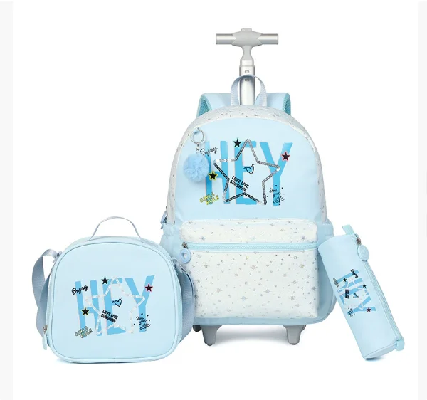 Cartable à Roulette Fille 42cm Compact Roulettes Silencieuses