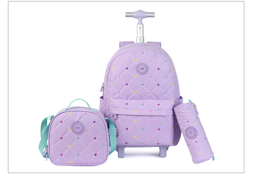 Cartable à Roulette Fille 52cm Grand Format Imperméable