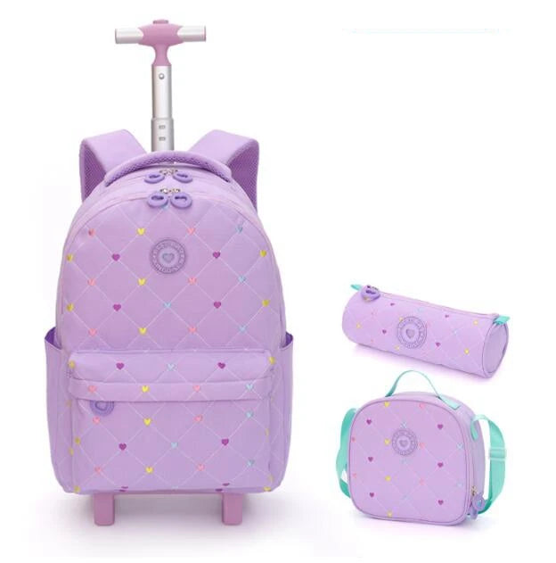 Cartable à Roulette Fille 52cm Grand Format Imperméable
