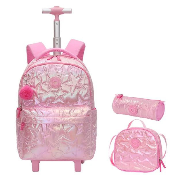 Cartable à Roulette Primaire 52cm Set 3 Pièces Lunch Bag