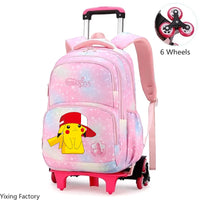 Cartable à Roulette Pokémon 45cm 6 Roues Multi-Poches