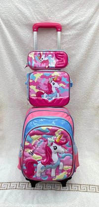 Cartable à Roulette Licorne 48cm Filles