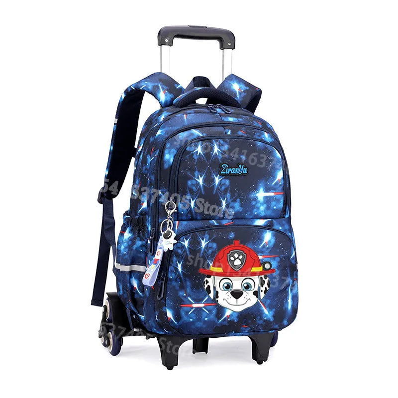 Cartable à Roulette Chiots Sauveteurs 6 Roues Fond Étoilé