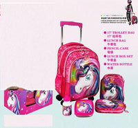 Cartable à Roulette Fille 43cm Set 5 Pièces
