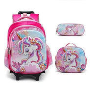 Cartable à Roulette Licorne 46cm Paillettes