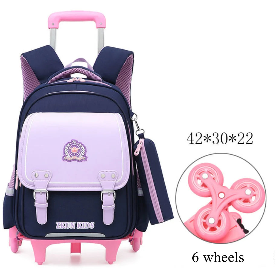 Cartable à Roulette Garçon 43cm PU Imperméable Roulettes