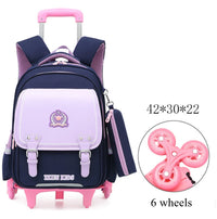 Cartable à Roulette Garçon 43cm PU Imperméable Roulettes