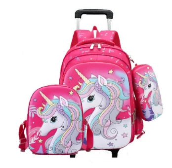 Cartable à Roulette Licorne 46cm Paillettes