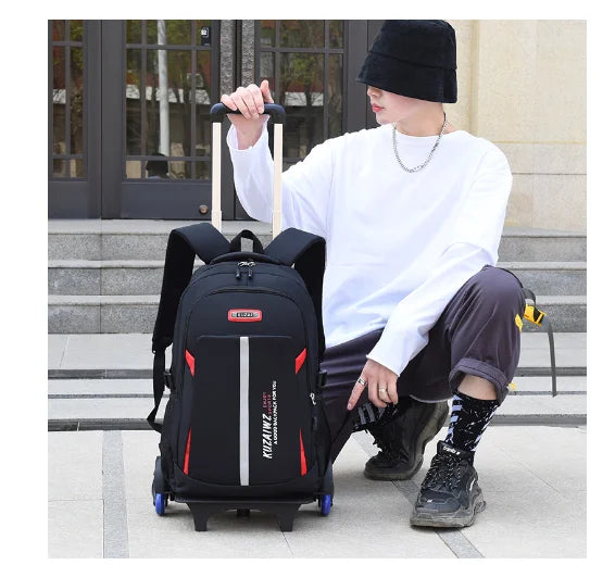 Cartable à Roulette Garçon 50cm Chariot Détachable