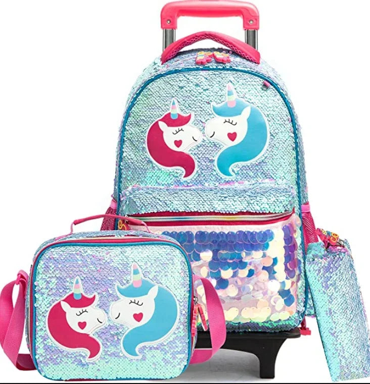 Cartable à Roulette 25L Polyester Imperméable Set