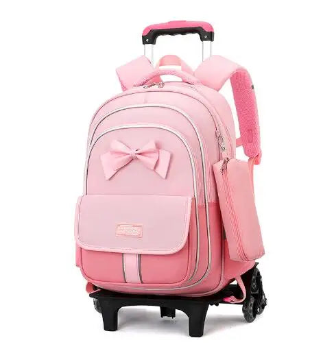 Cartable à Roulette 25L Fille Imperméable Set 3 Pièces