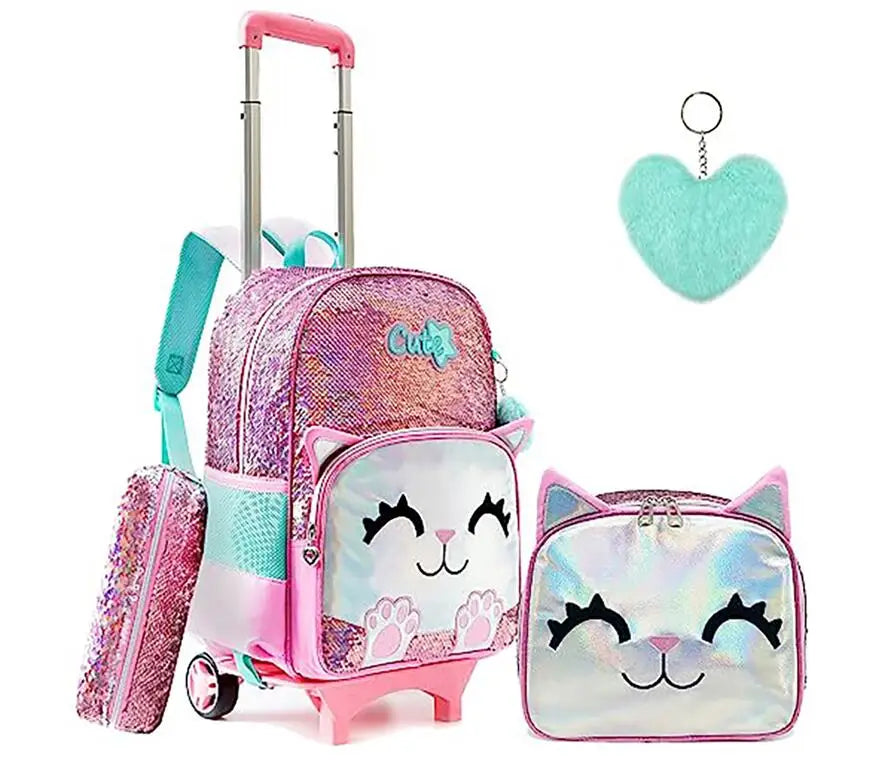 Cartable à Roulette 25L Polyester Imperméable Set