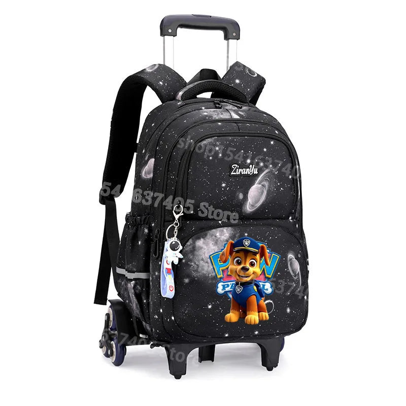 Cartable à Roulette Chiots Sauveteurs 6 Roues Fond Étoilé