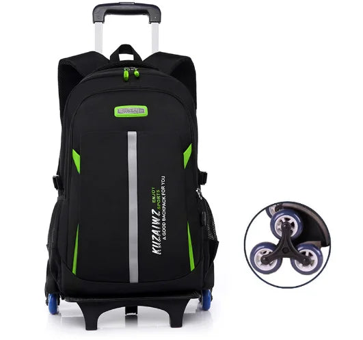 Cartable à Roulette Garçon 50cm Chariot Détachable