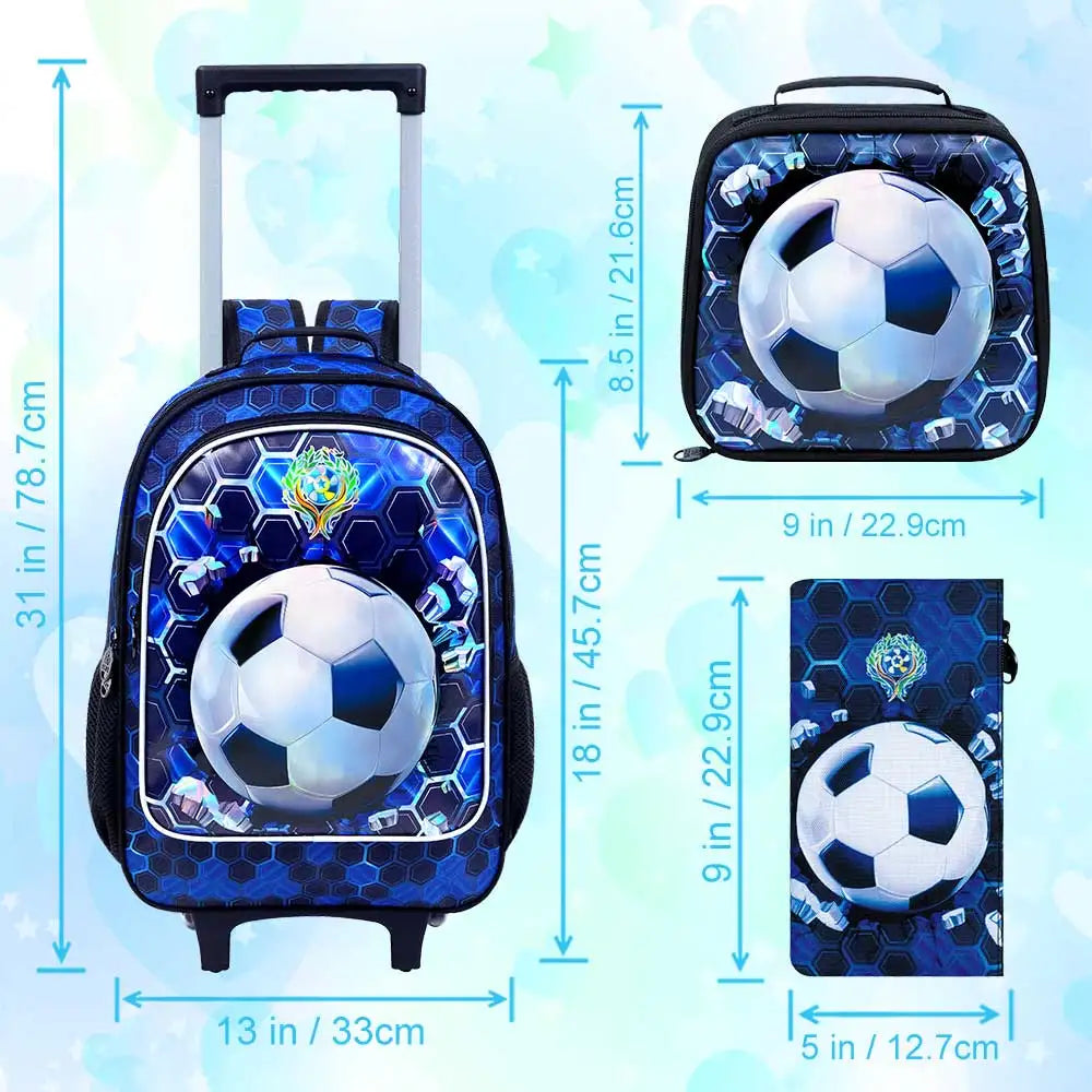 Cartable à Roulette Football 42cm Compact