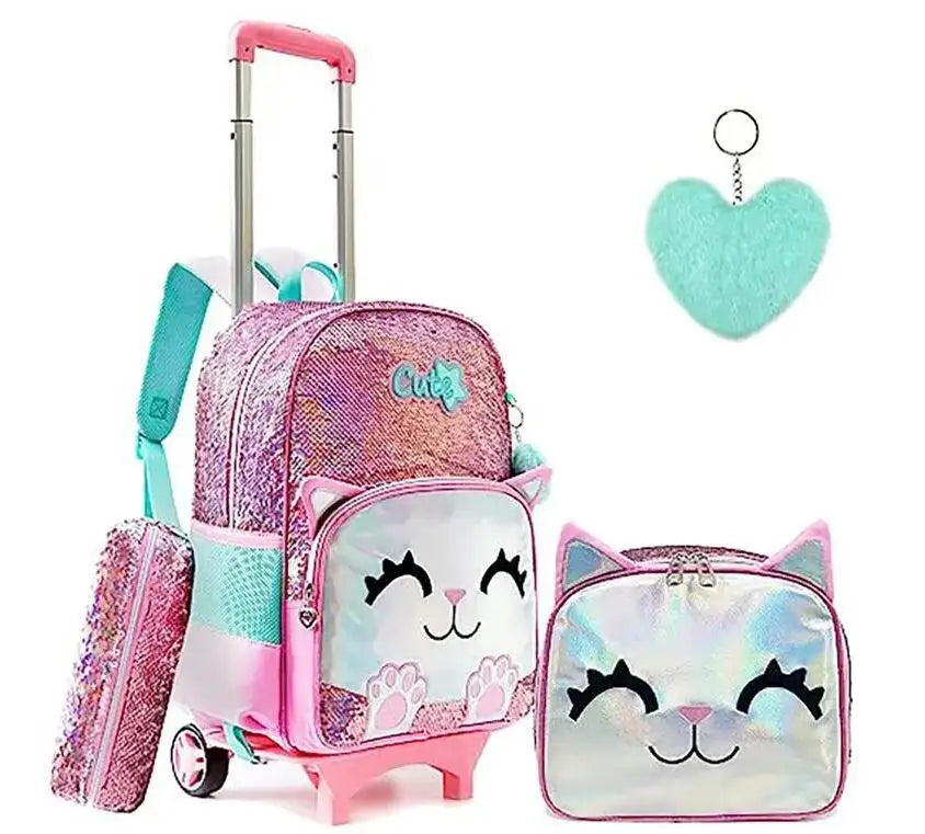 Cartable à Roulette 25L Polyester Imperméable Set
