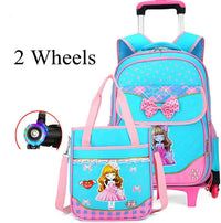 Cartable à Roulette Fille 42cm 6 Roues Set 3 Pièces