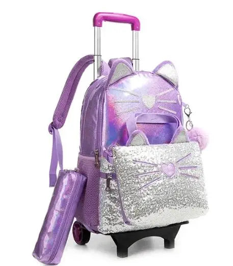 Cartable à Roulette 25L Polyester Imperméable Set