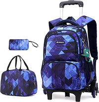 Cartable à Roulette Primaire 42cm 6 Roues Set 3 Pièces