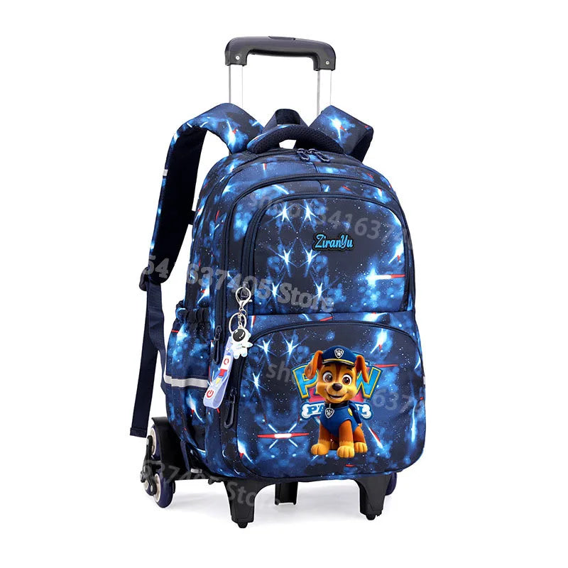 Cartable à Roulette Chiots Sauveteurs 6 Roues Fond Étoilé