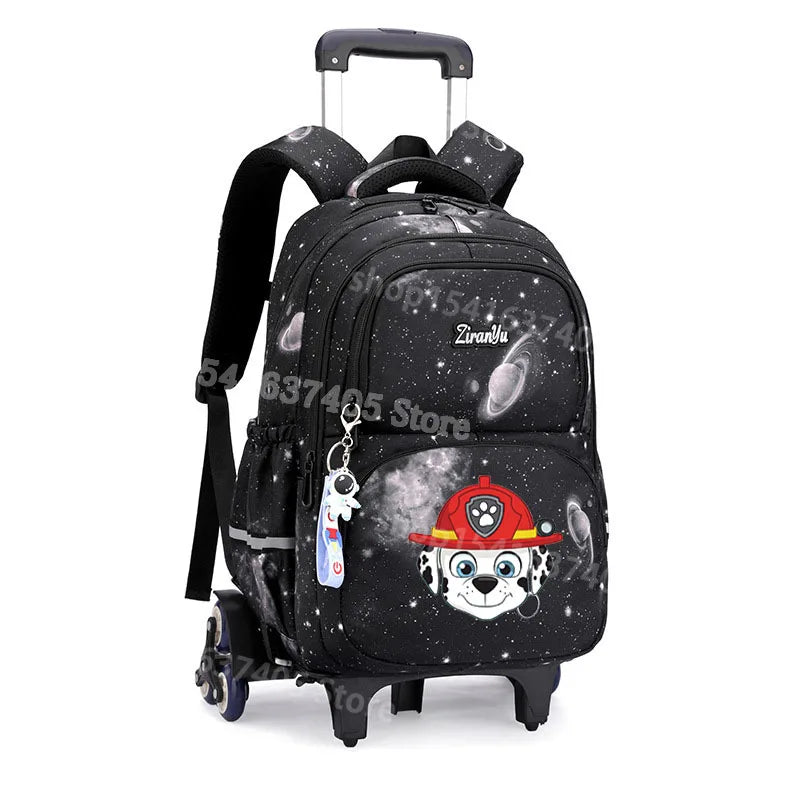 Cartable à Roulette Chiots Sauveteurs 6 Roues Fond Étoilé