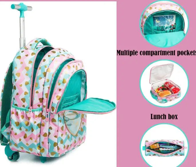 Cartable à Roulette Primaire 45cm Set 3 Pièces