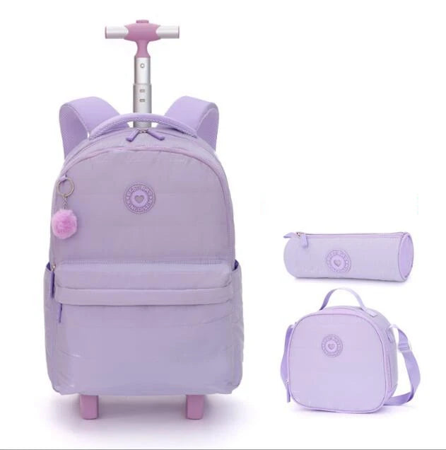 Cartable à Roulette Primaire 52cm Set 3 Pièces Lunch Bag