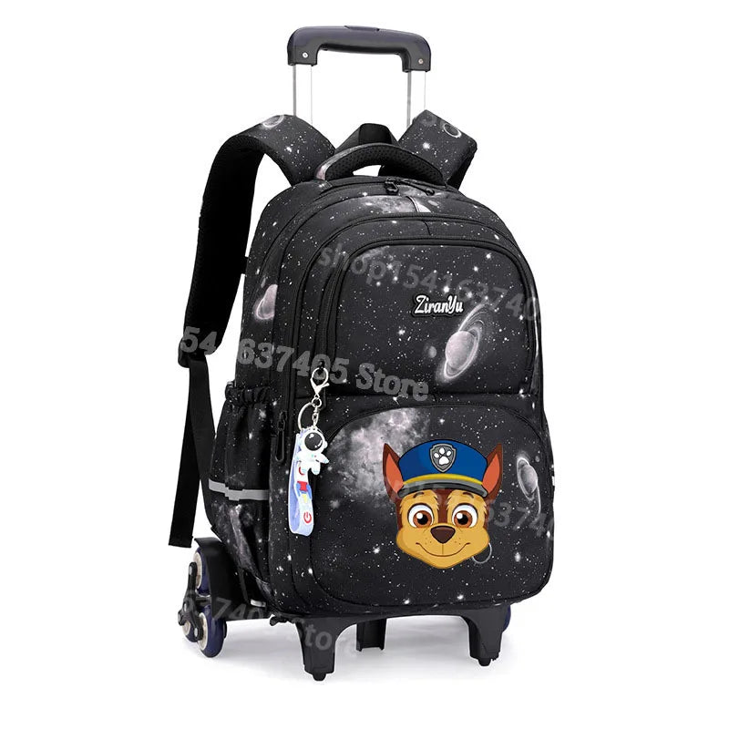 Cartable à Roulette Chiots Sauveteurs 6 Roues Fond Étoilé