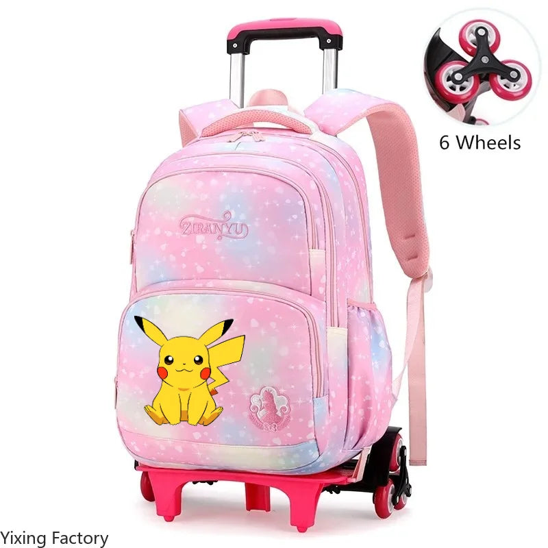 Cartable à Roulette Pokémon 45cm 6 Roues Multi-Poches