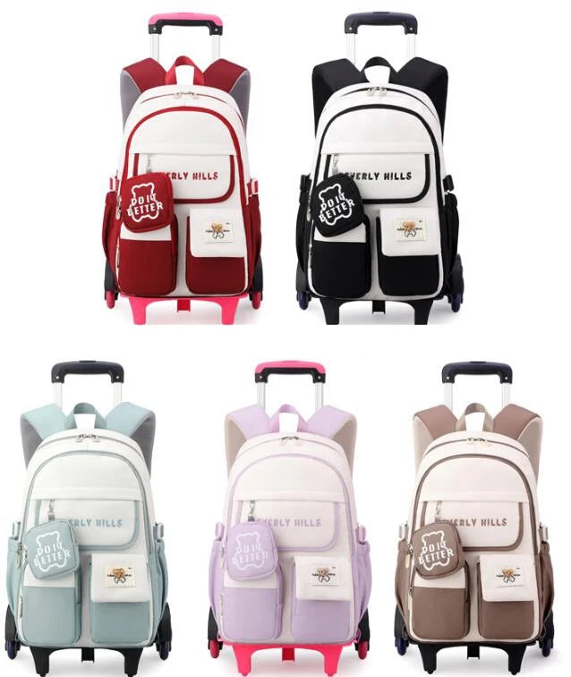 Cartable à Roulette Primaire 45cm Mixte Oxford Résistant