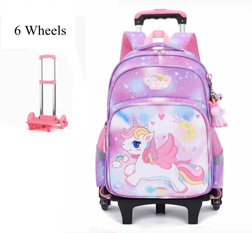 Cartable à Roulette Licorne 42cm 6 Roues