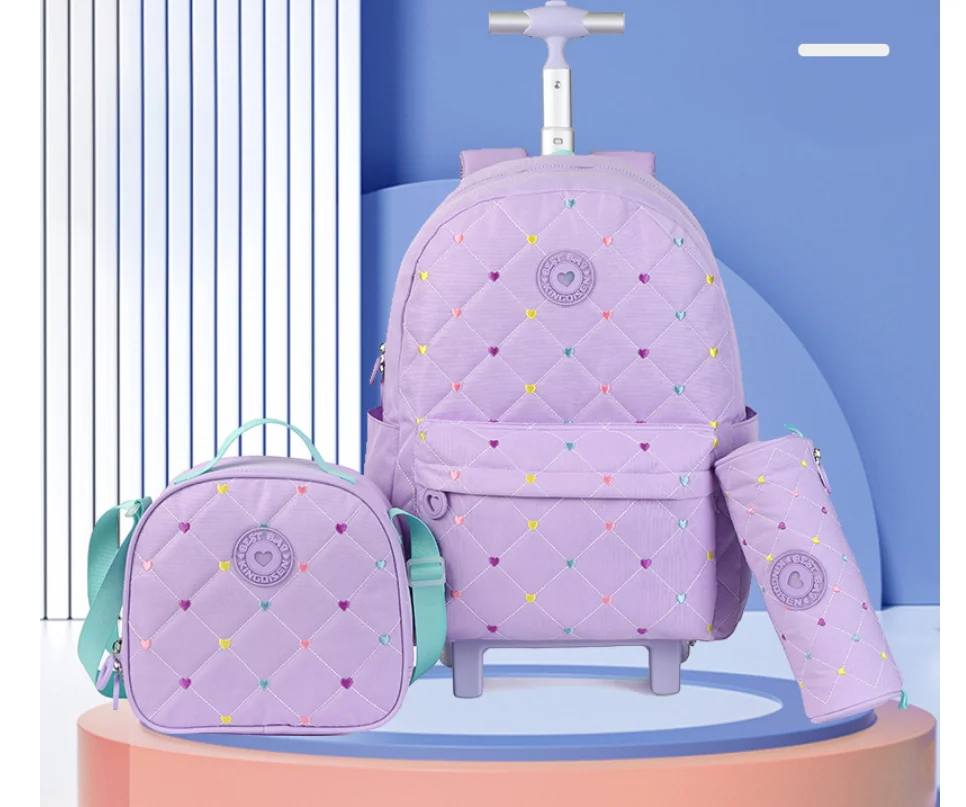Cartable à Roulette Fille 52cm Grand Format Imperméable