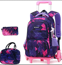 Cartable à Roulette Primaire 42cm 6 Roues Set 3 Pièces