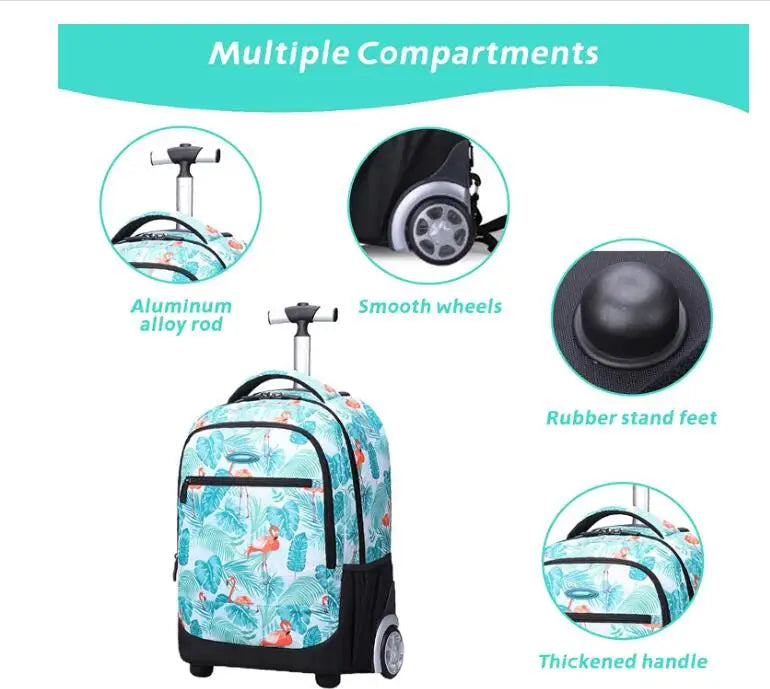 Cartable à Roulette Lycee Adulte 49cm Ordinateur Sécurisé