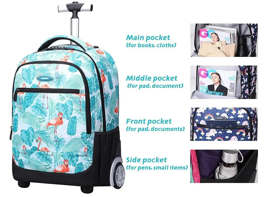 Cartable à Roulette Lycee Adulte 49cm Ordinateur Sécurisé