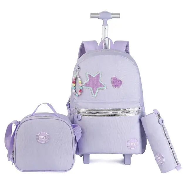 Cartable à Roulette 2 Compartiments Lunch Box Set