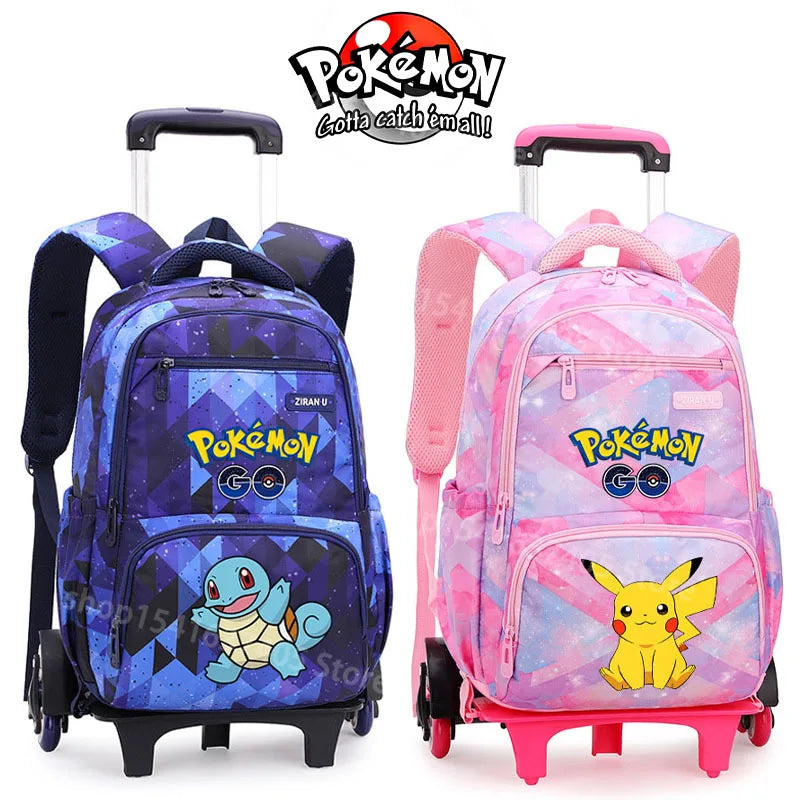 Cartable à Roulette Pokémon 48cm 6 Roues Waterproof