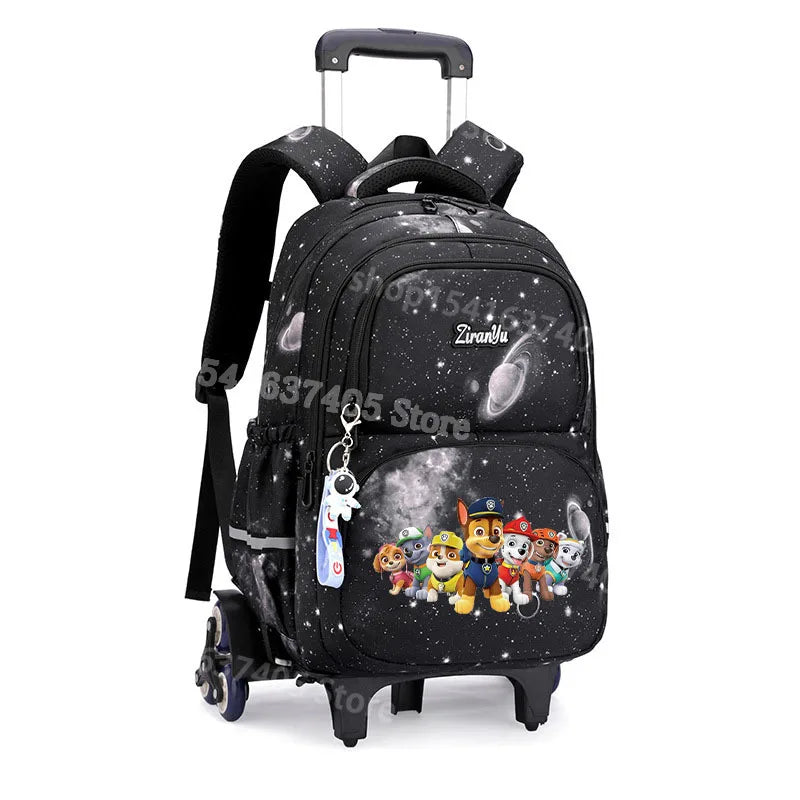 Cartable à Roulette Chiots Sauveteurs 6 Roues Fond Étoilé