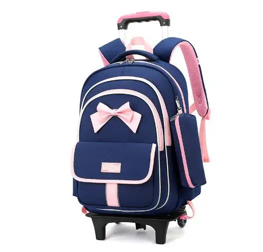 Cartable à Roulette 25L Fille Imperméable Set 3 Pièces