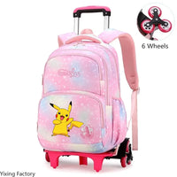Cartable à Roulette Pokémon 45cm 6 Roues Multi-Poches