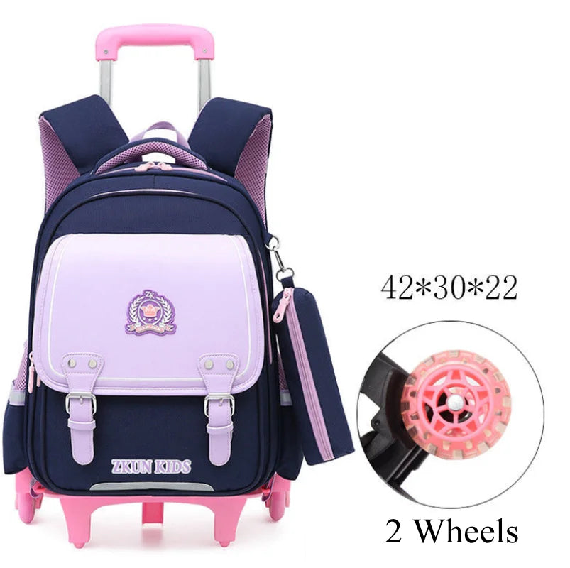 Cartable à Roulette Garçon 43cm PU Imperméable Roulettes